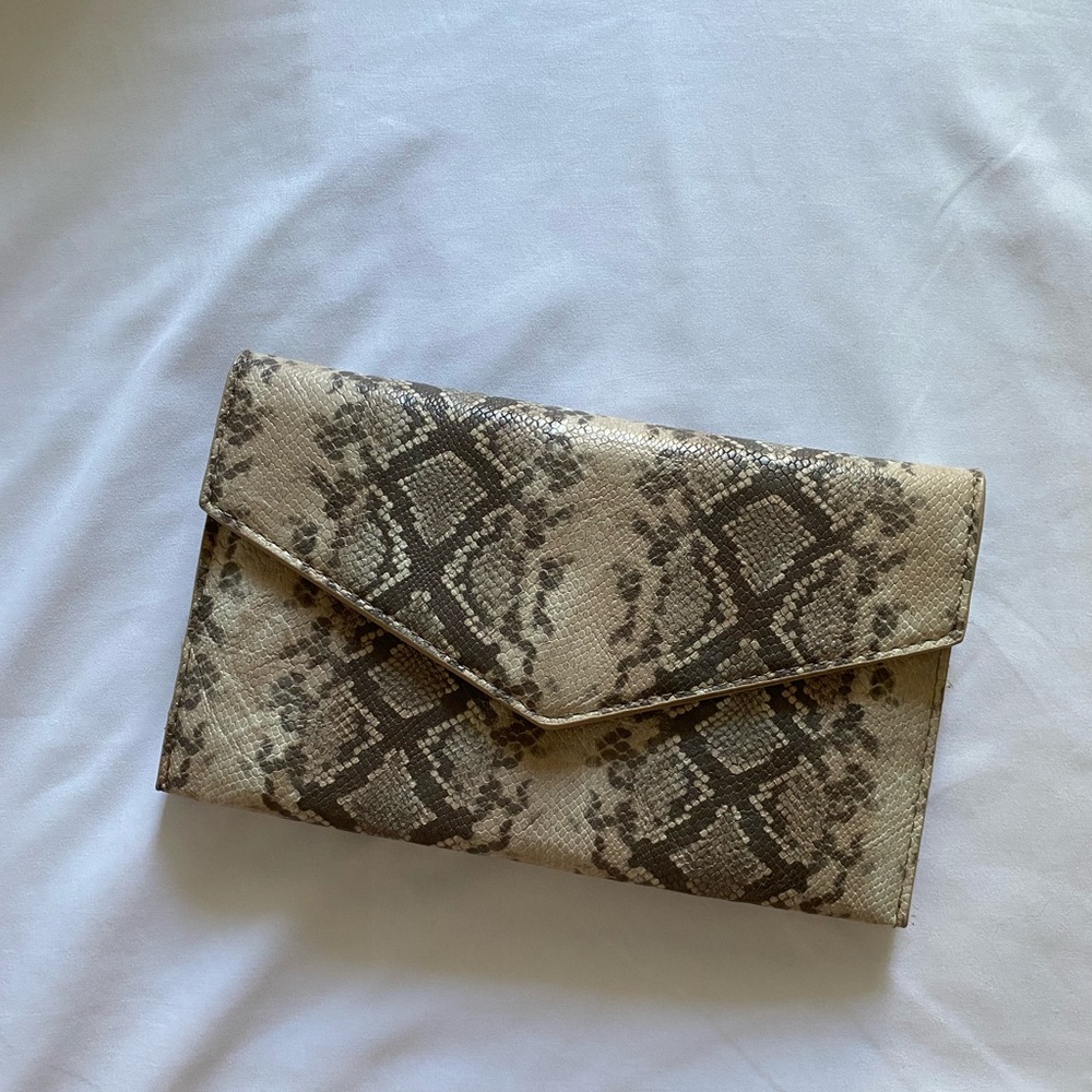 Snake print pouch/clutch bag